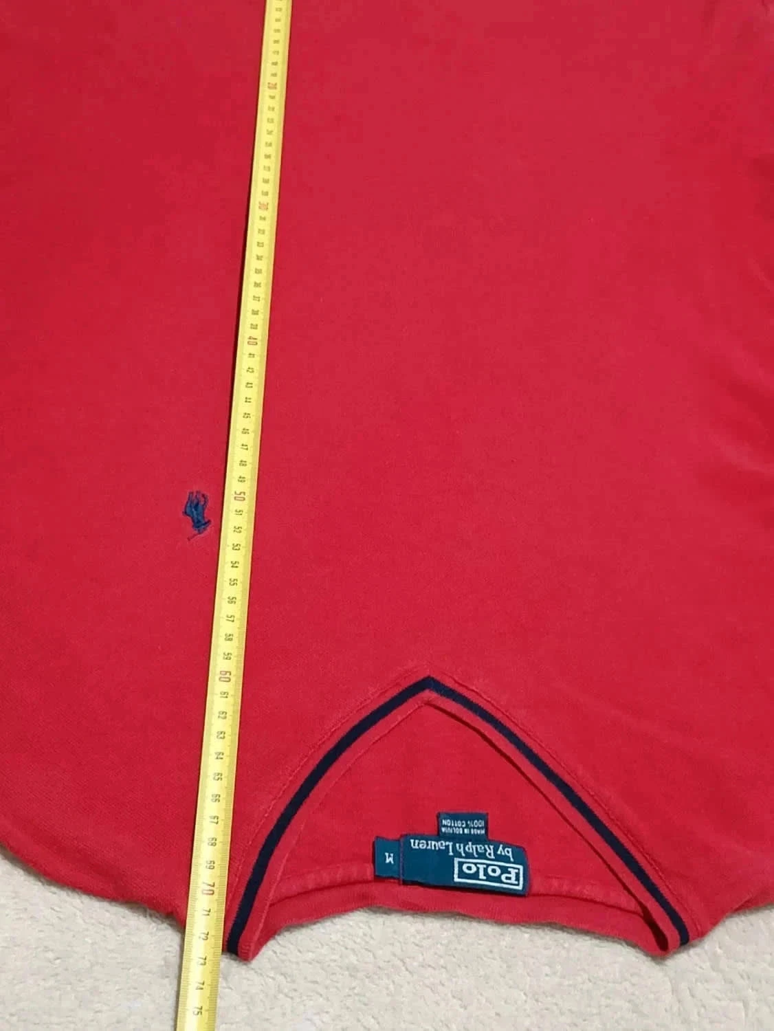 Vintage Polo Ralph Lauren rood V-hals T-shirt Maat M – photo 10